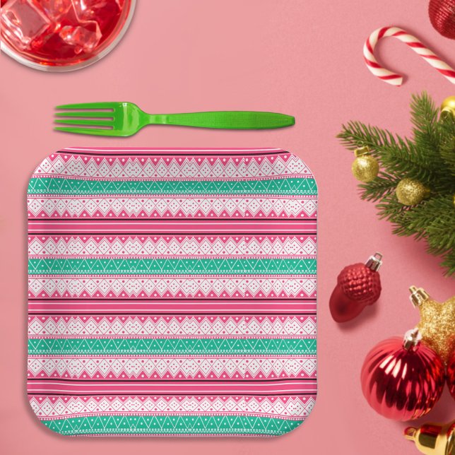 Merry Christmas & Ugly Sweater Paper Plate (Creator Uploaded)
