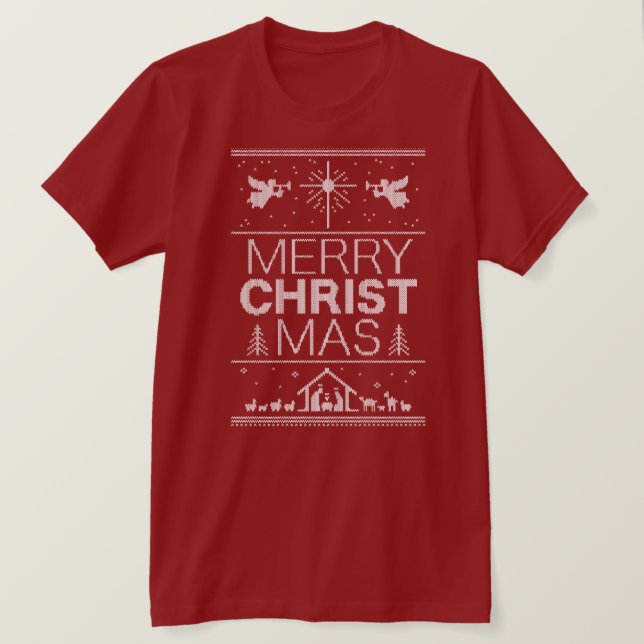 Merry CHRISTmas Ugly Sweater Religious Christian (Design Front)