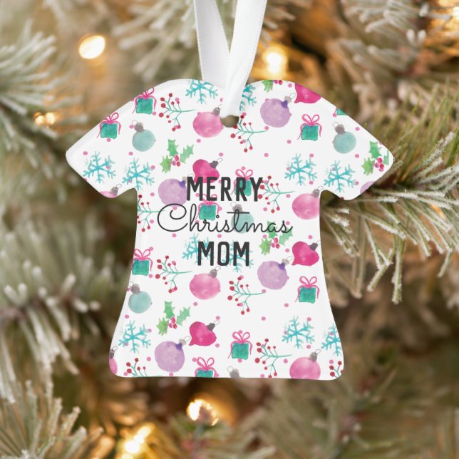 Merry Christmas Ugly Sweater Watercolor  Ornament (Tree)