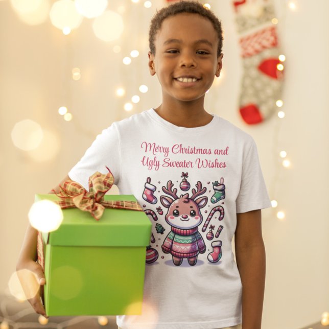 Merry Christmas & Ugly Sweater Wishes Reindeer (Creator Uploaded)