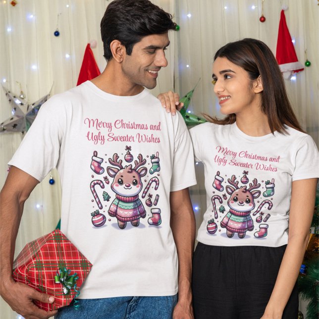 Merry Christmas & Ugly Sweater Wishes Reindeer (Creator Uploaded)