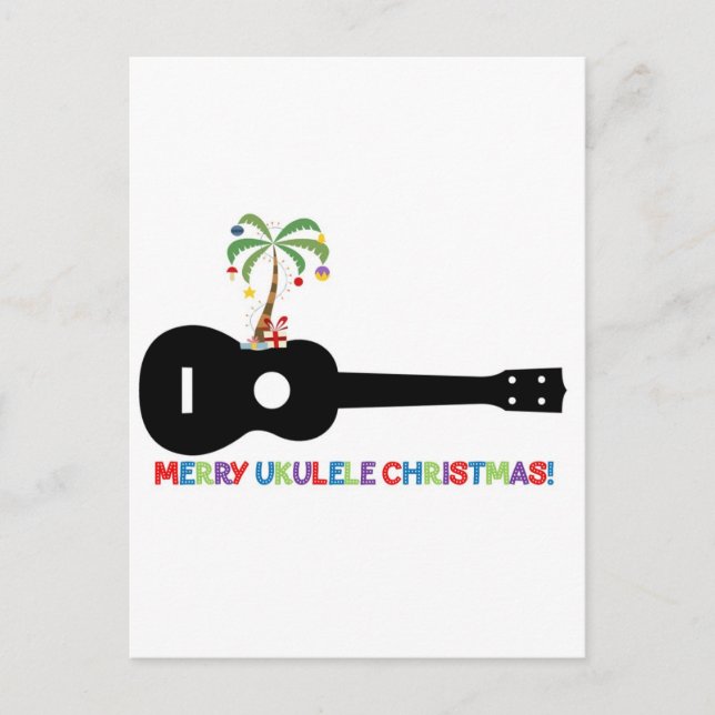 Merry Christmas Ukulele Holiday Postcard (Front)