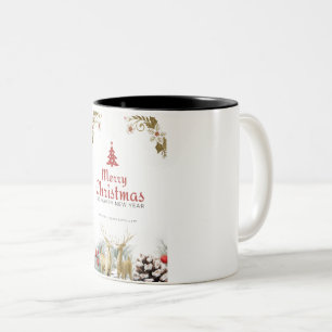 Merry Christmas Umbrella Tree's & Deer's Mug