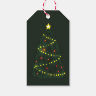 Merry Christmas Under A Shiny Christmas Tree Gift Tags