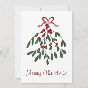 Merry Christmas Under the Mistletoe Holiday Card