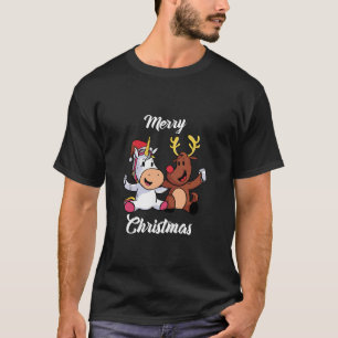 Merry Christmas Unicorn Reindeer Christmas Eve Pre T-Shirt