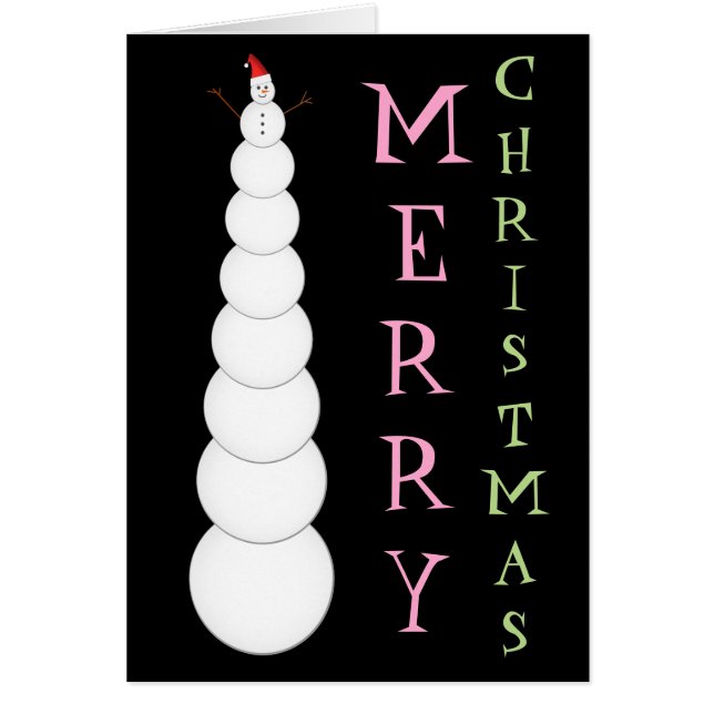 "MERRY CHRISTMAS" & Unreasonably Tall Snowman (Front)
