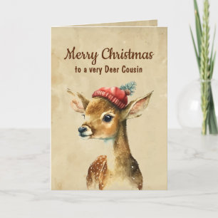 Merry Christmas Very Deer Cousin Card