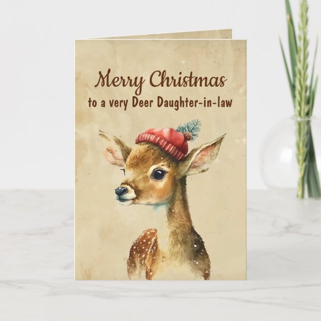 Merry Christmas Very Deer Daughter-in-law Card (Front)
