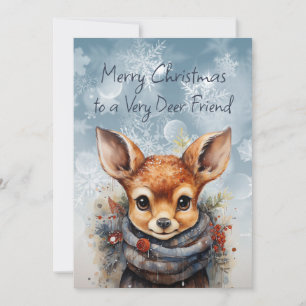 Merry Christmas Very Deer Friend Fun Humour Card