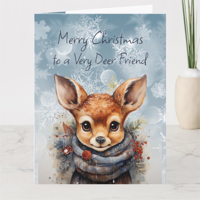 Merry Christmas Very Deer Friend Fun Humour Card (Front)