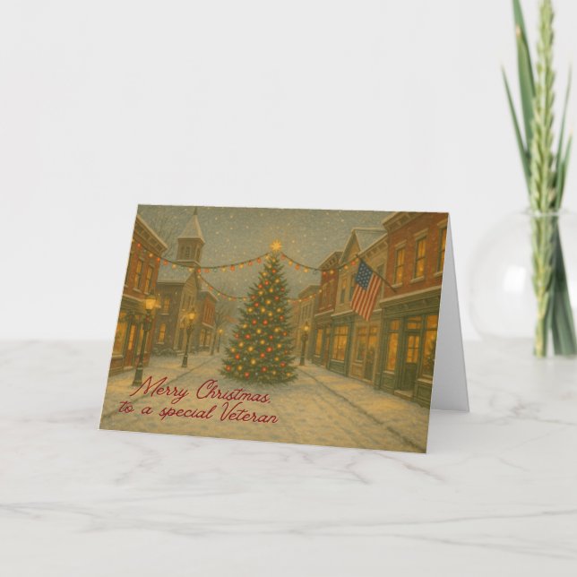 Merry Christmas Veteran, Holiday Card for Veteran (Front)