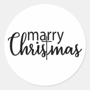 Merry Christmas vibes Mama christian cross Womens Classic Round Sticker
