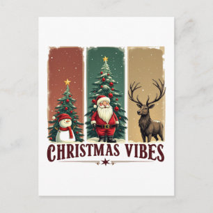Merry Christmas Vibes Only Xmas Holiday Postcard