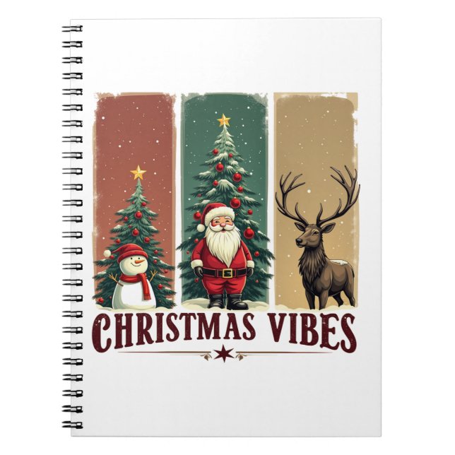 Merry Christmas Vibes Only Xmas Notebook (Front)