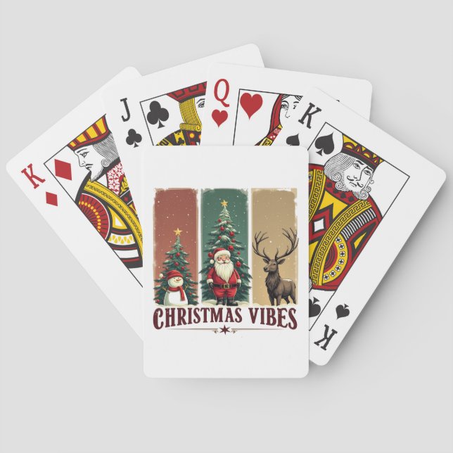 Merry Christmas Vibes Only Xmas Playing Cards (Back)