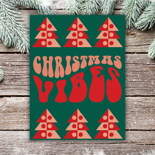 Merry Christmas Vibes Retro Holiday Postcard