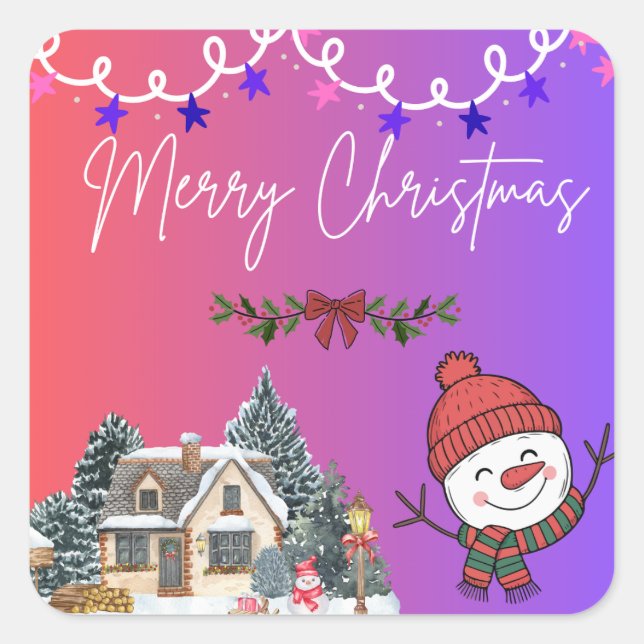 Merry Christmas Vibrant Sticker (Front)