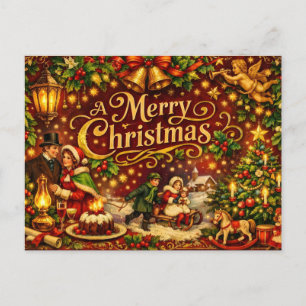 Merry Christmas Victorian Holiday Postcard