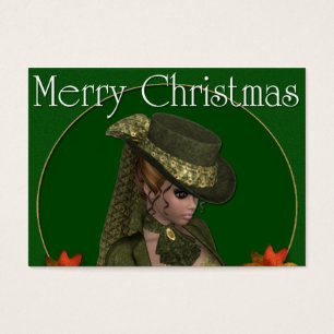 Merry Christmas Victorian Lady 2 Holiday Gift Tags