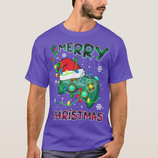 Merry Christmas Video Game Player Hat Santa Happy  T-Shirt