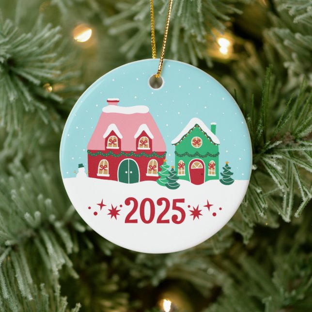 Merry Christmas Village Annual Ornament (Tree)