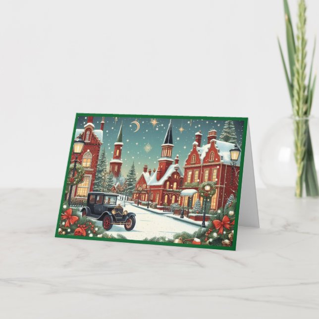 Merry Christmas Village Holiday Card (Front)