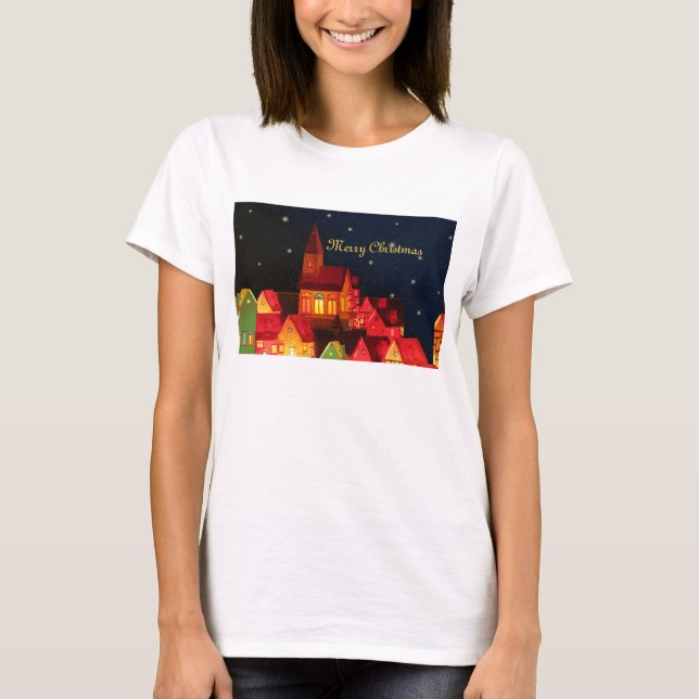 Merry Christmas Village T-Shirt (Front)