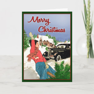 Merry Christmas - Vintage 1930's Holiday Card
