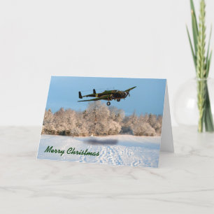 Merry Christmas Vintage Aircraft Card