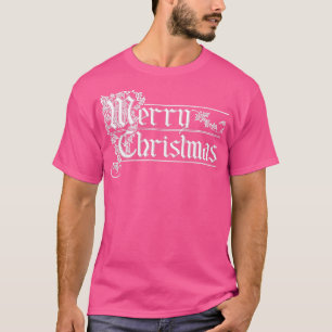 Merry Christmas Vintage and Intricate Lettering De T-Shirt