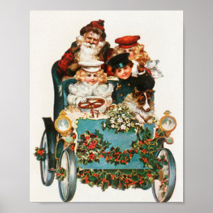 Merry christmas vintage art  classic  poster