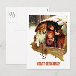 Merry Christmas.Vintage Art  Holiday Postcard