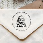 Merry Christmas Vintage Baby Elf in Santa's Hat Self-inking Stamp<br><div class="desc">Create your own custom personalised Merry Christmas Vintage Baby Elf in Santa's Hat self-inking stamp!</div>