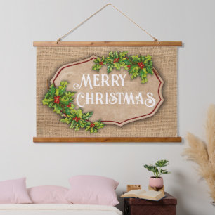 Merry Christmas Vintage Country Wall Tapestry