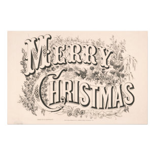 Merry Christmas, Vintage Currier & Ives Print