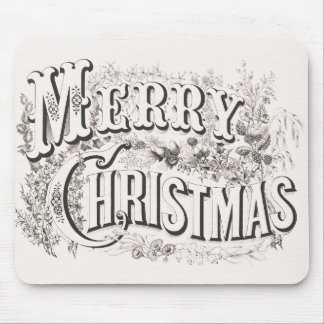 Merry Christmas, Vintage Currier & Ives (reprod) Mouse Mat