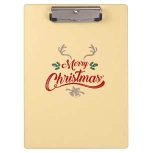 Merry Christmas Vintage Design Red & Green Clipboard