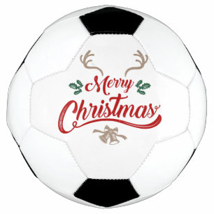 Merry Christmas Vintage Design Red & Green Football