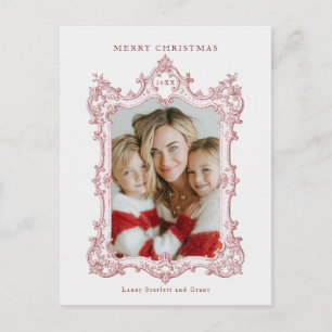 Merry Christmas Vintage Elegant Frame Postcard
