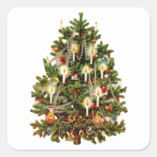 MERRY CHRISTMAS VINTAGE ENVELOPE SEAL STICKER