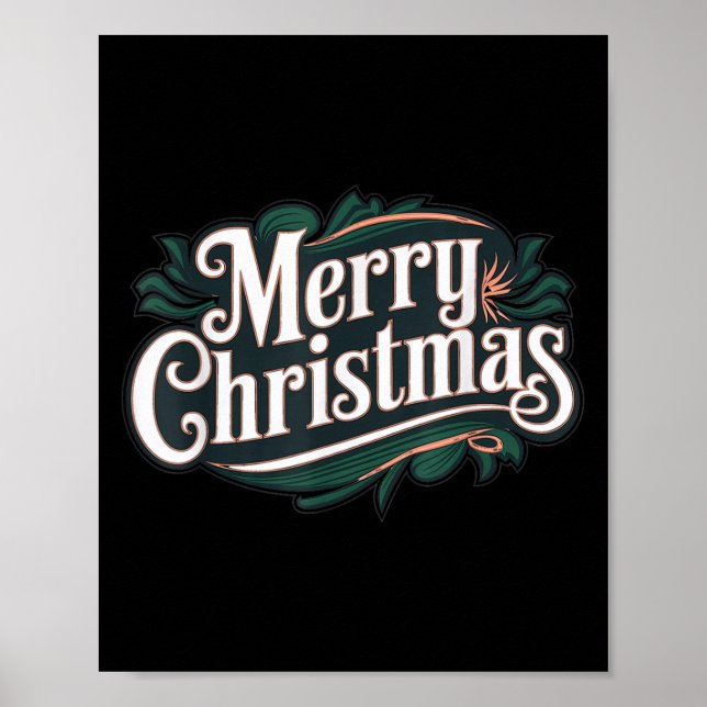 Merry Christmas Vintage Festive Holiday Nk Xmas  Poster (Front)