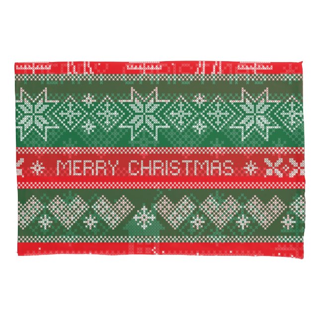 Merry Christmas: vintage festive pattern. Pillowcase (Front)