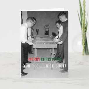 MERRY CHRISTMAS VINTAGE FOOSBALL FUZBOLL PHOTO HOLIDAY CARD