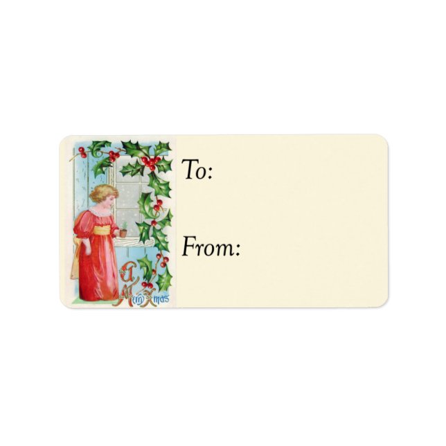 Merry Christmas Vintage Gift Tag (Front)