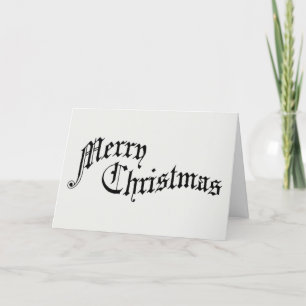 Merry Christmas Vintage Old Fashioned Typography Holiday Card