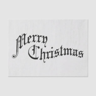Merry Christmas Vintage Old Fashioned Typography Tissue Paper