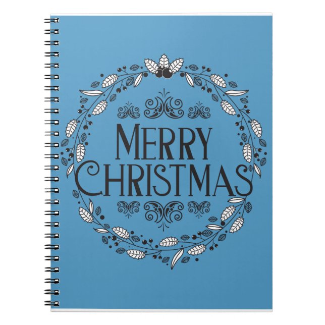 Merry Christmas Vintage Ornament Notebook (Front)