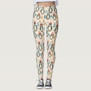 Merry Christmas    Vintage Penguins Christmas Leggings