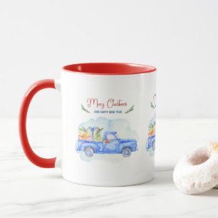 Merry Christmas Vintage Pick up Truck Mug